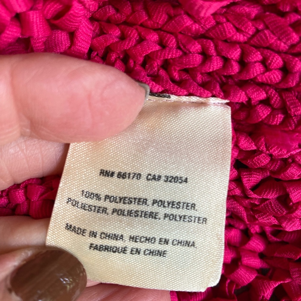 Anthropologie Hot Pink Crochet Sleeveless Mock Neck Top NWOT - Picture 4 of 9